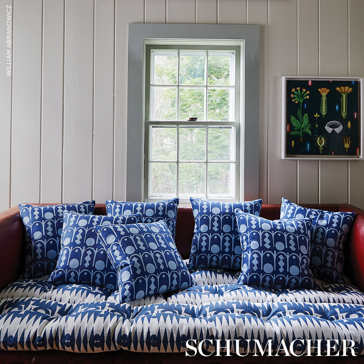 Schumacher 83411 DOWNTOWN in BLUES Fabric - DRUSUS TABOR