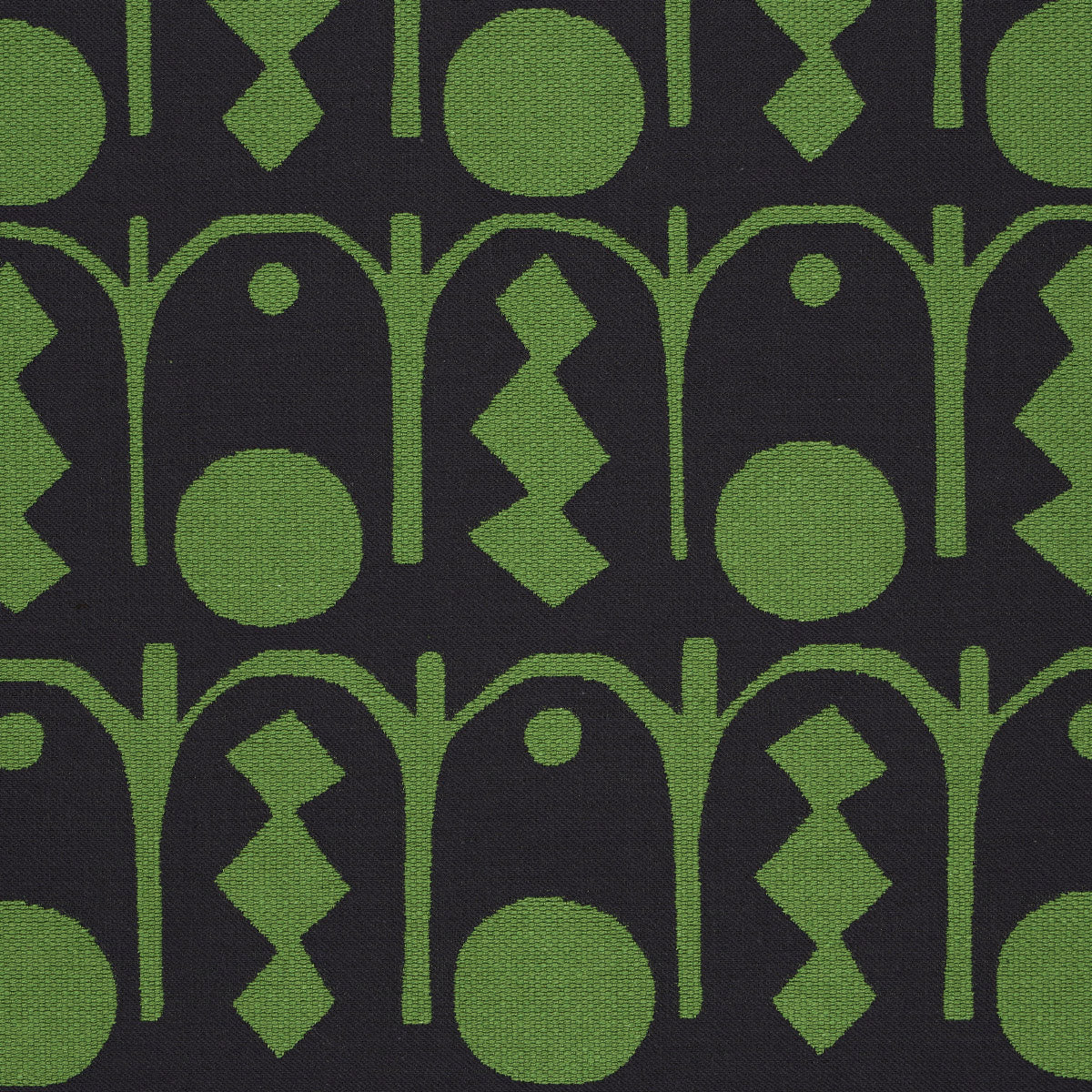 Schumacher 83412 DOWNTOWN in GREEN AND BLACK Fabric - DRUSUS
