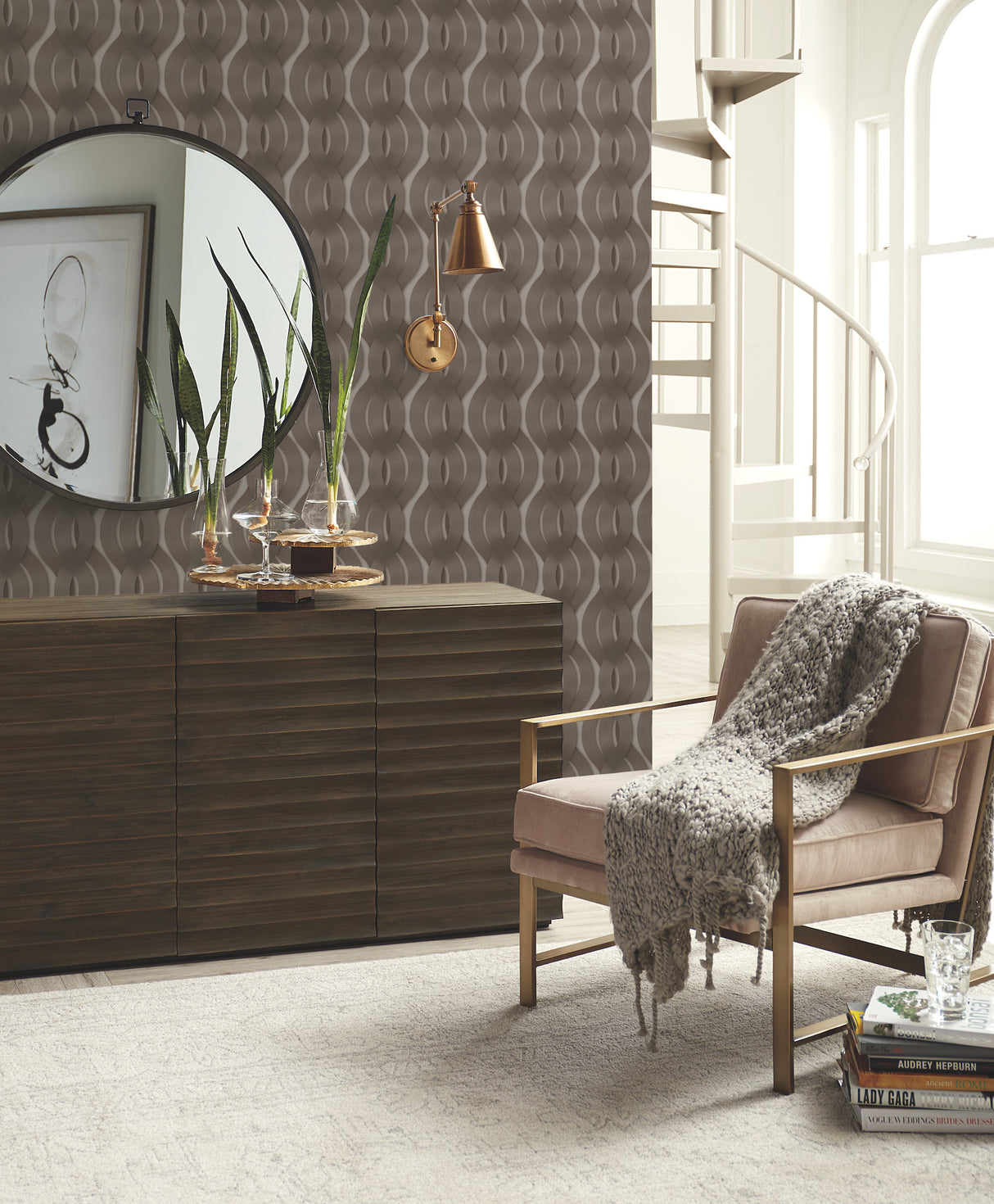 York 83600 Nexus Mink Metallic Wallpaper