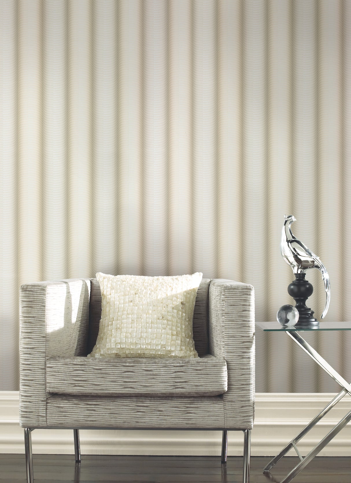 York 83609 Ebb & Flow Beige Metallic Wallpaper