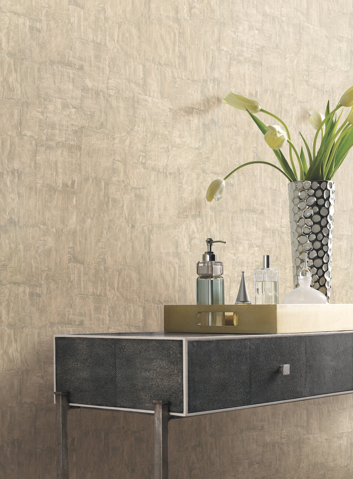 York 83615 Brushstrokes Sand Wallpaper