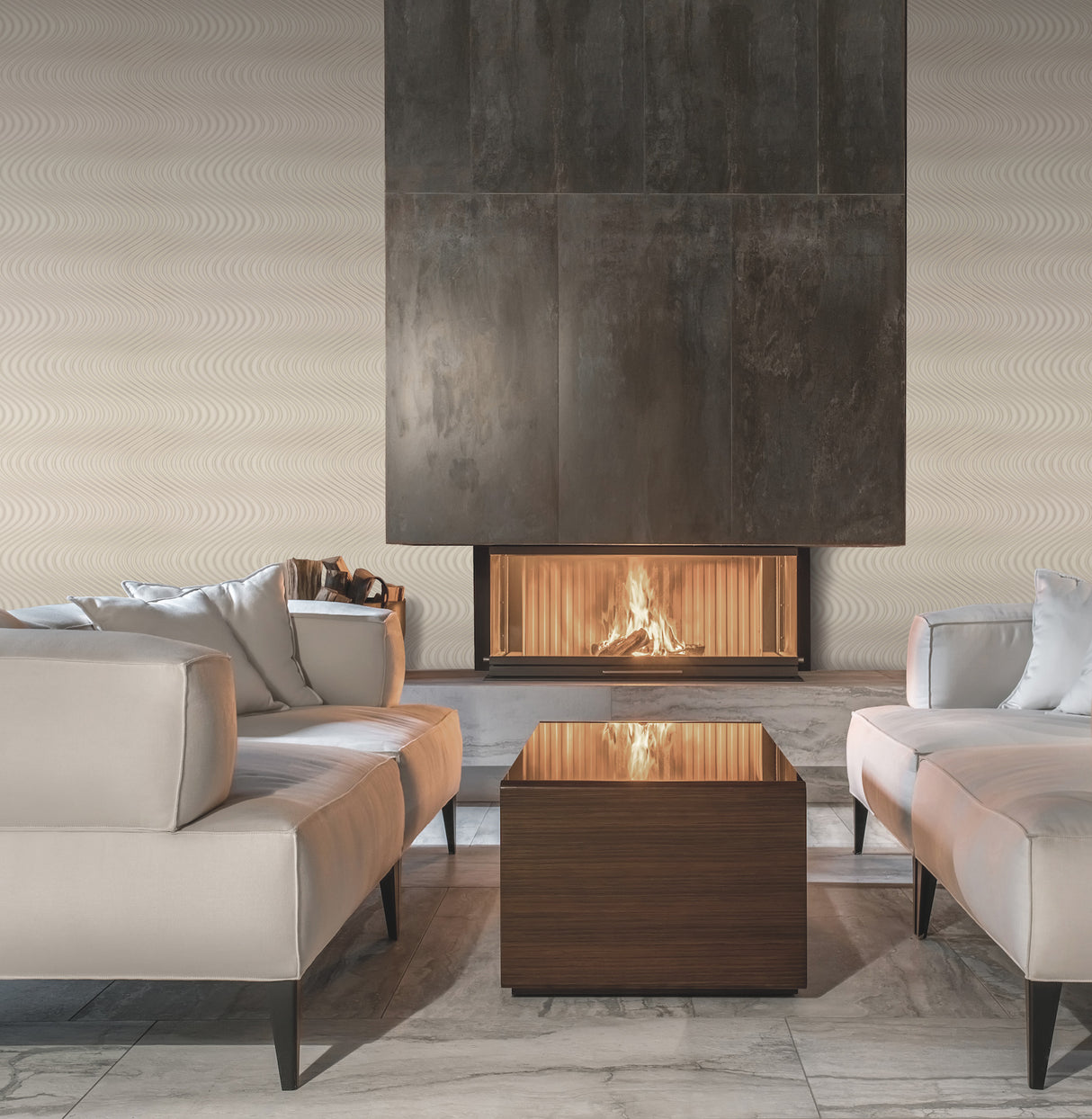 York 83649 Ocean Swell Taupe & Beige Wallpaper