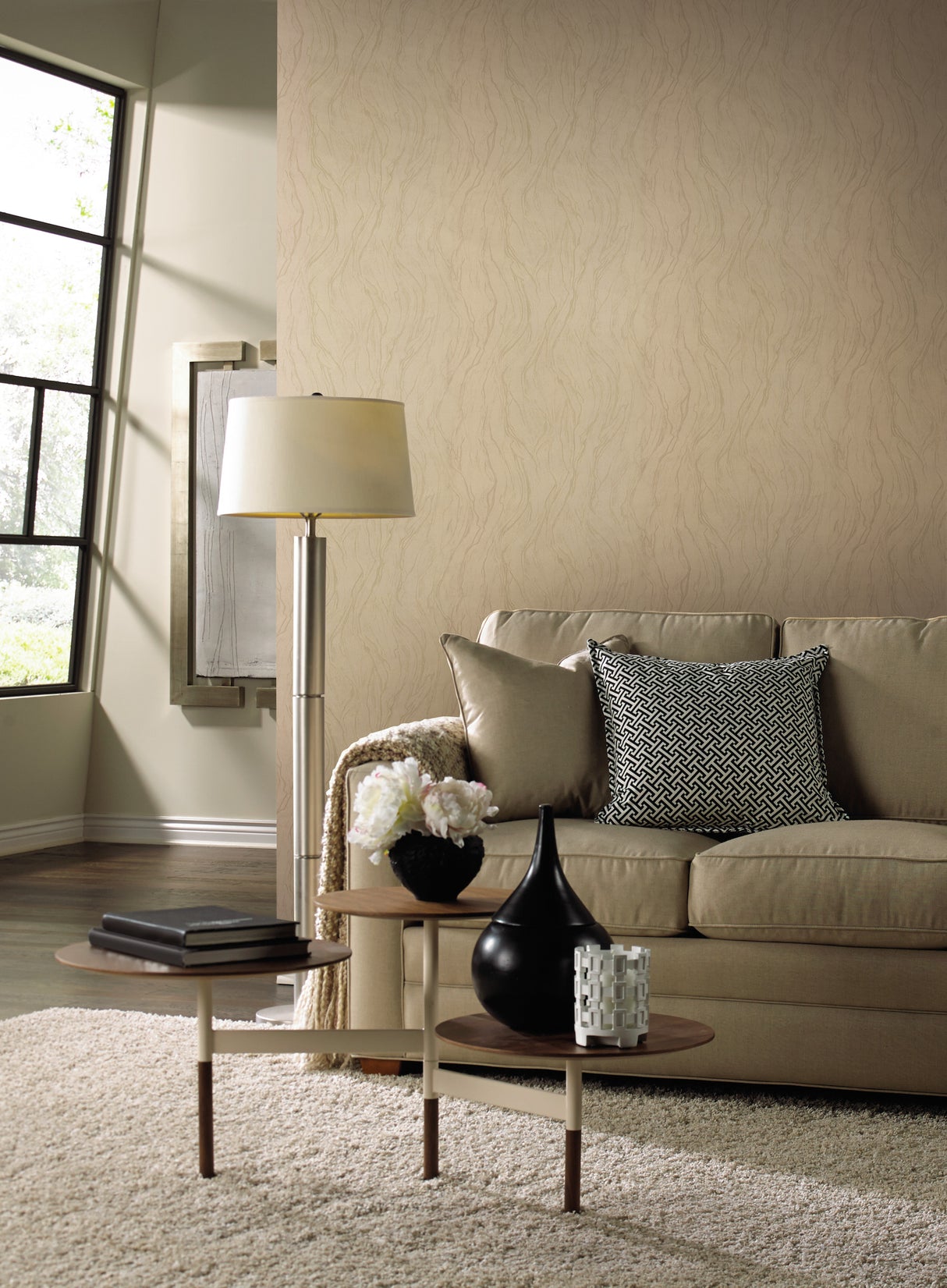 York 83655 Upstream Beige Wallpaper