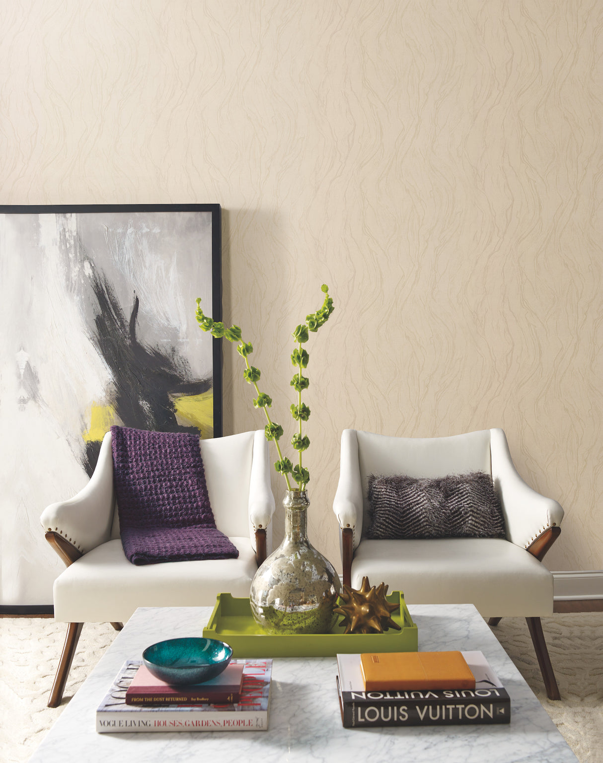 York 83655 Upstream Beige Wallpaper