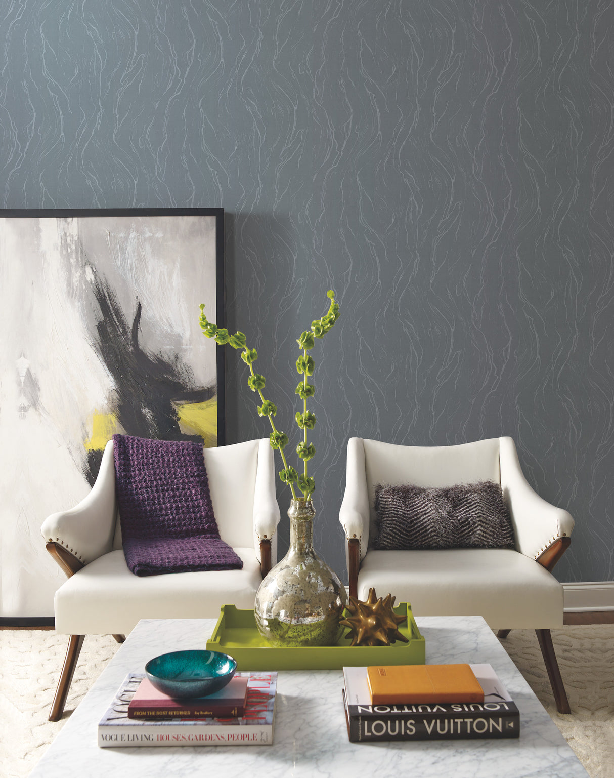 York 83656 Upstream Charcoal Wallpaper