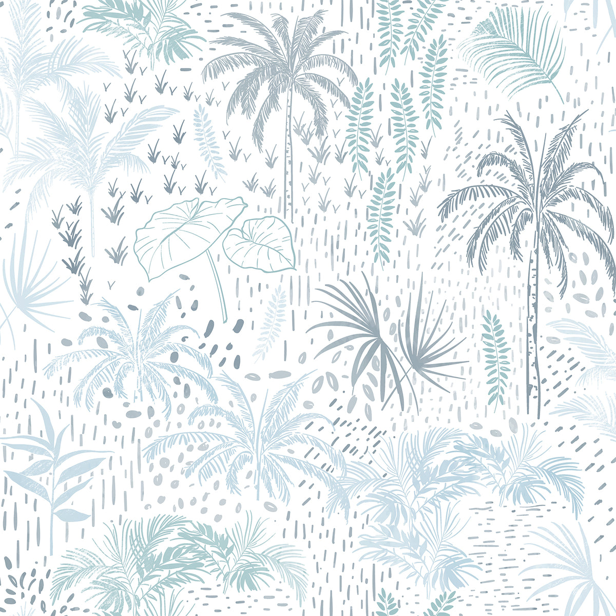 Veer Decor Etched Tropic Blue Peel and Stick Wallpaper 8375-