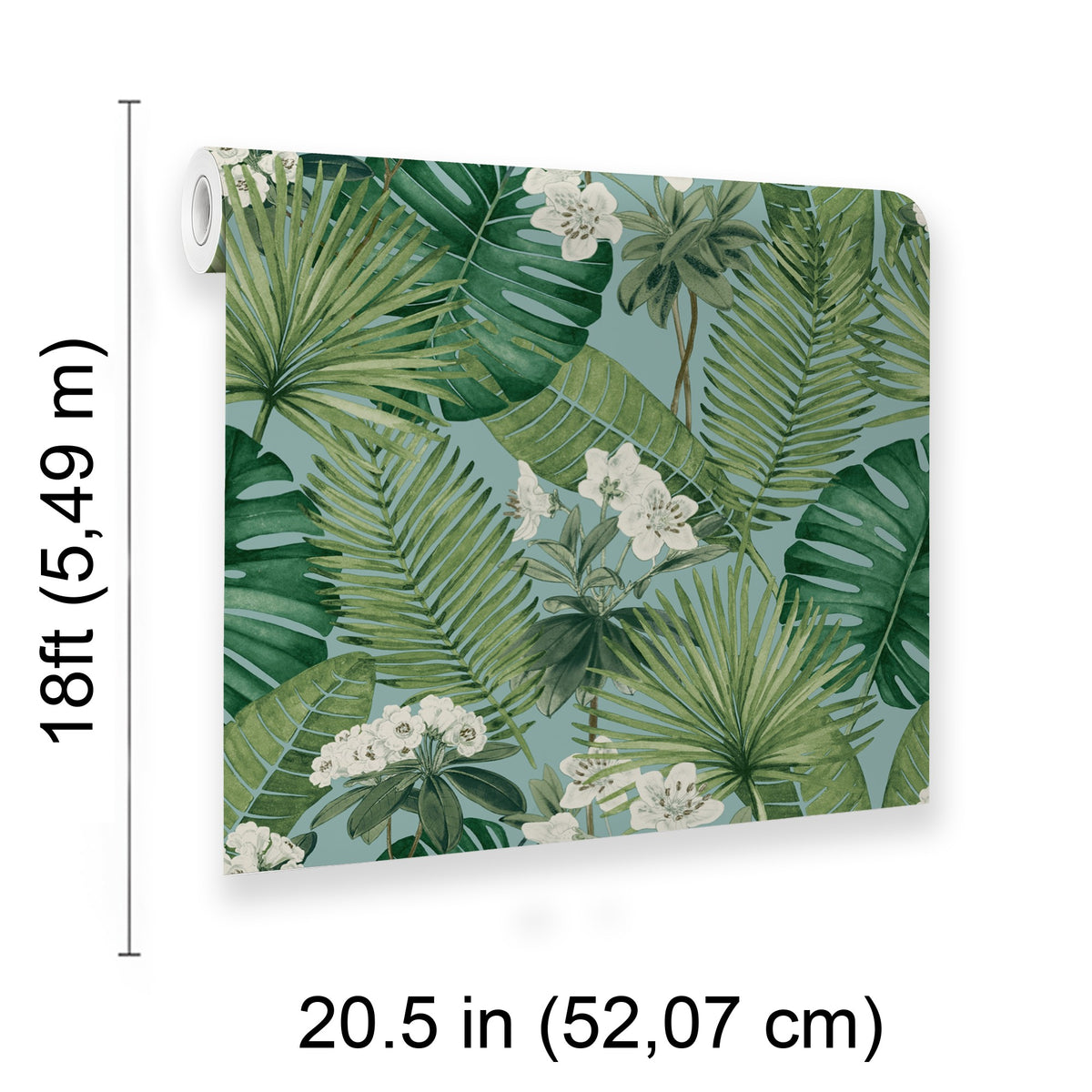 Veer Decor Island Eden Blue Peel & Stick Wallpaper 8375-AD1
