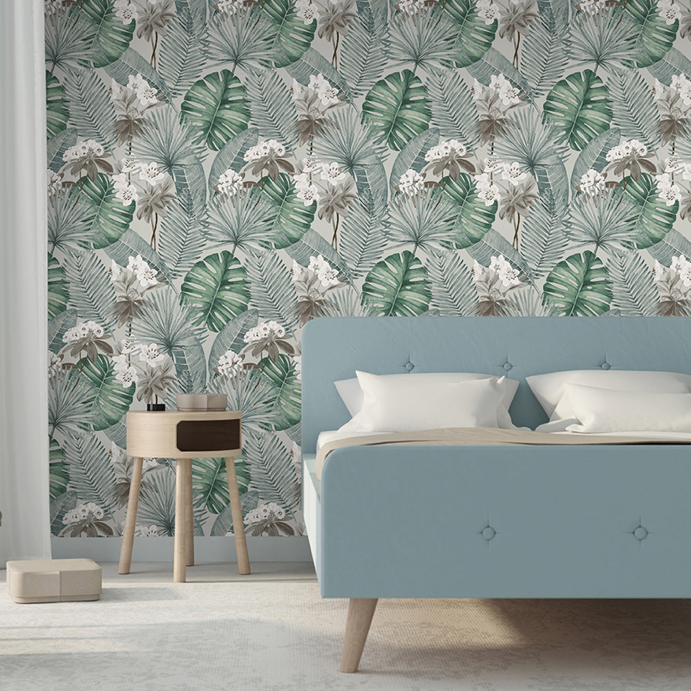 Veer Decor Island Eden Grey Peel & Stick Wallpaper 8375-AD3