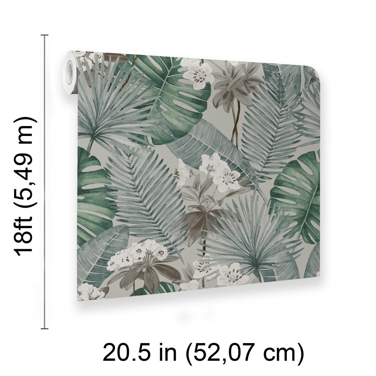 Veer Decor Island Eden Grey Peel & Stick Wallpaper 8375-AD3