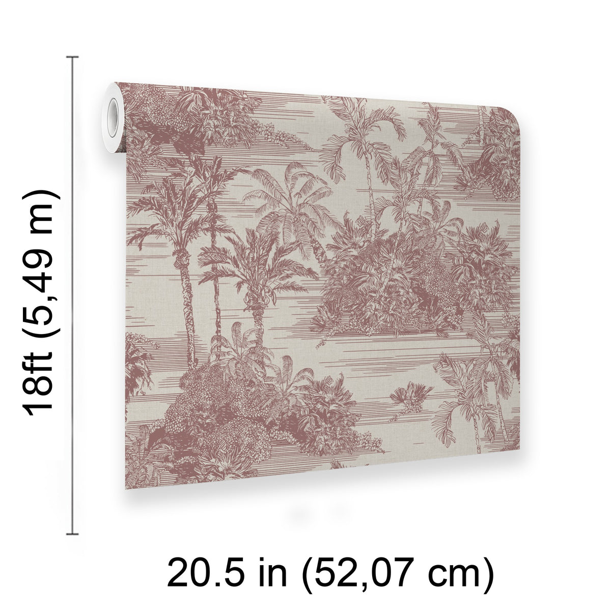 Veer Decor Tropic Archive Toile Red Peel & Stick Wallpaper 8