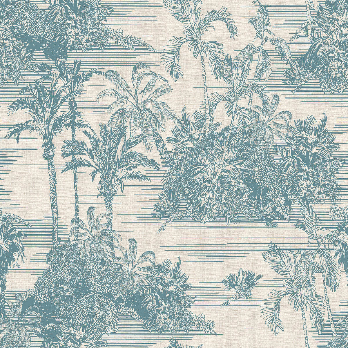 Veer Decor Tropic Archive Toile Blue Peel & Stick Wallpaper