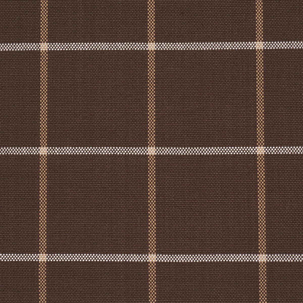 Schumacher 83788 FRANNIE WINDOWPANE in CHOCOLATE Fabric - MA