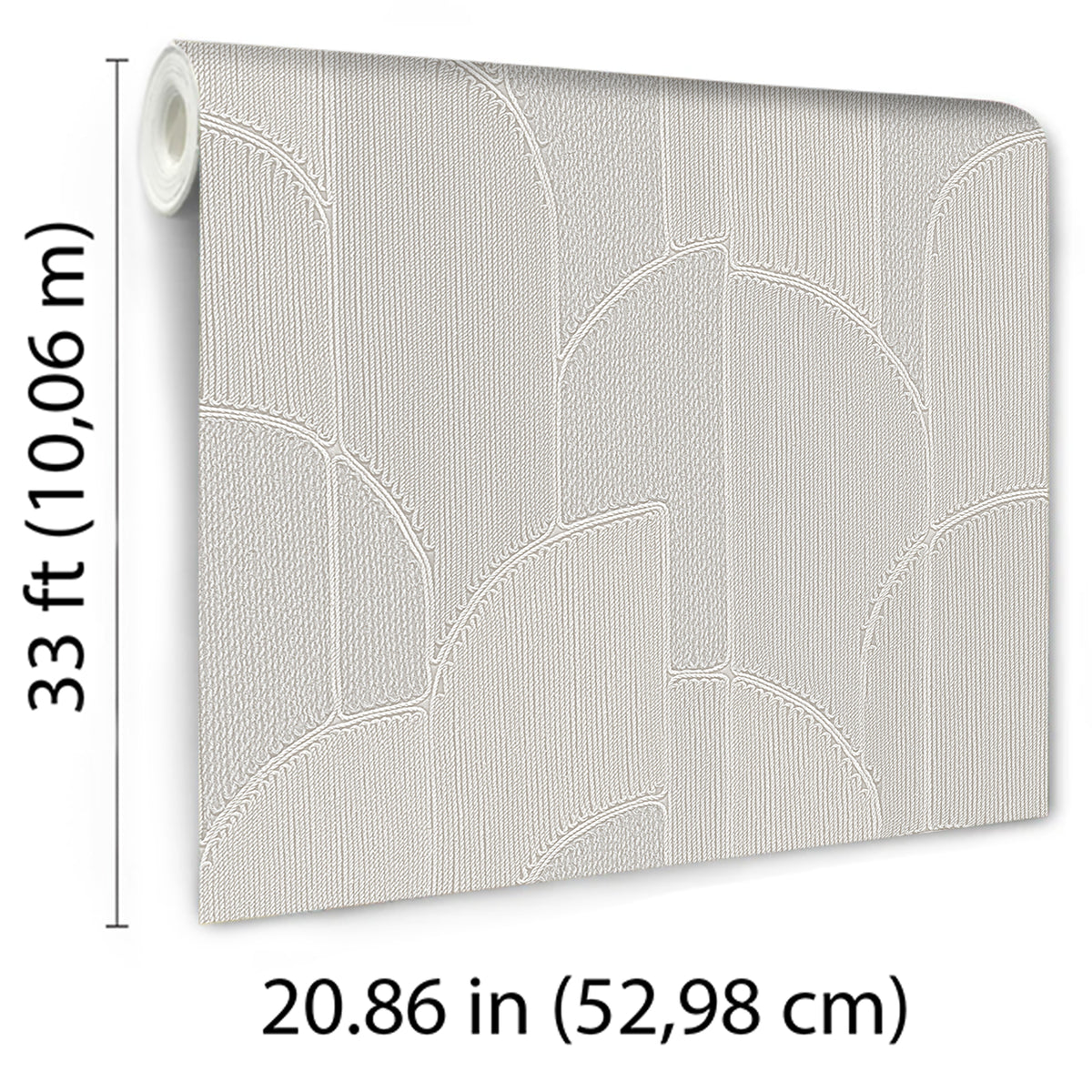 Veer Decor Stitched Arches Silver Wallpaper 8385-AC1