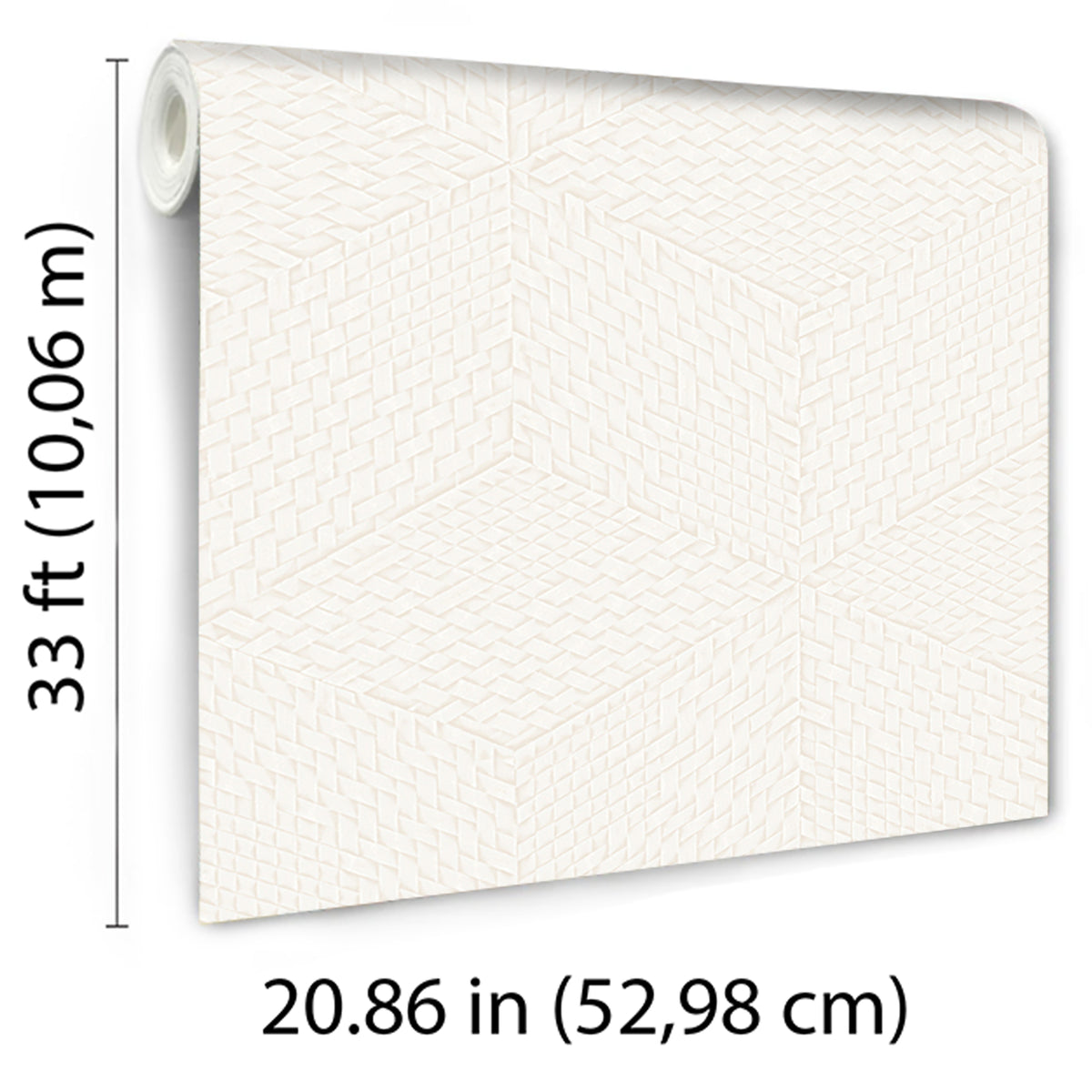 Veer Decor Wicker Cube White Wallpaper 8385-AE1