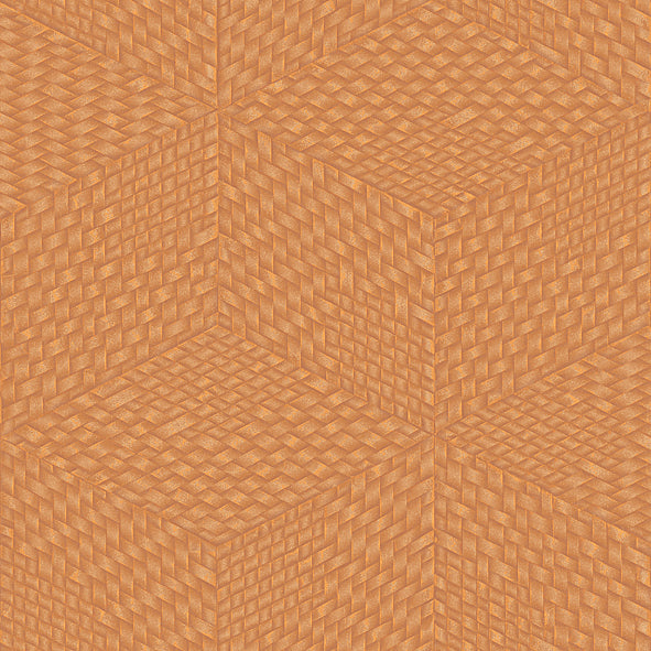 Veer Decor Wicker Cube Orange Wallpaper 8385-AE7