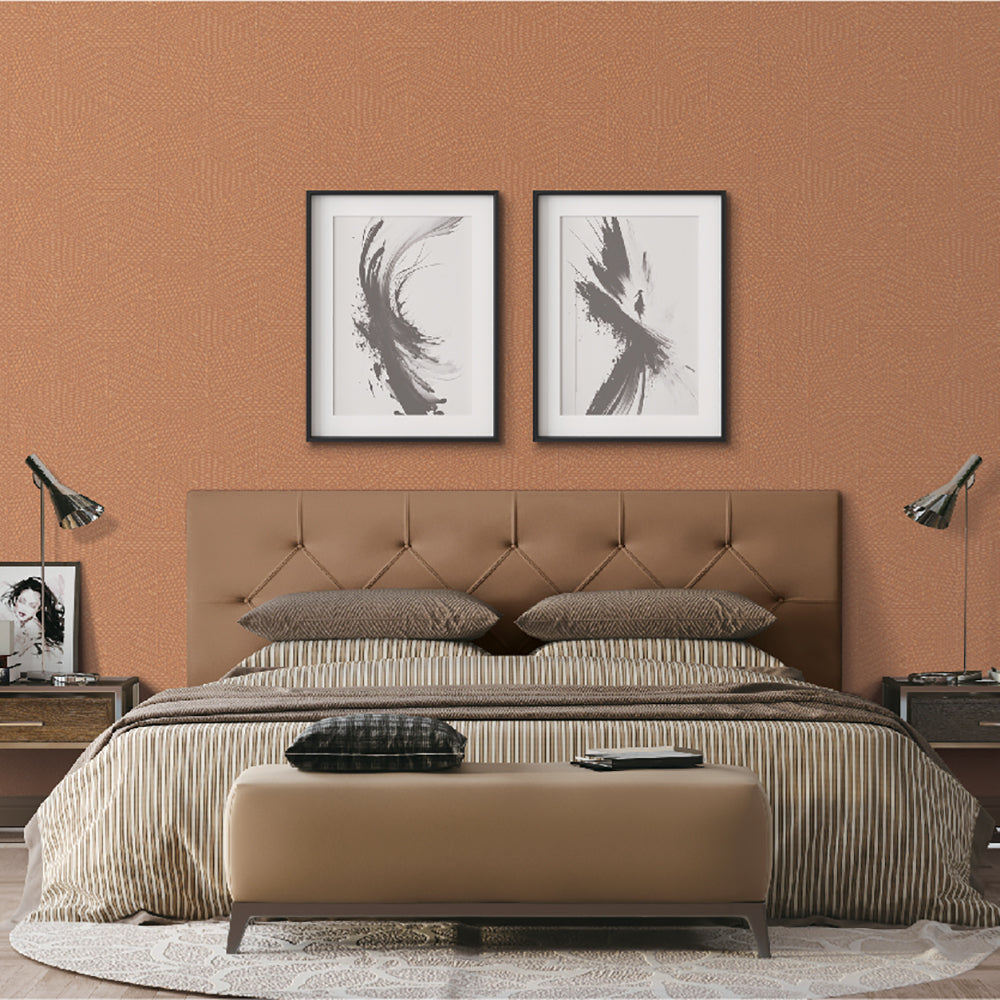 Veer Decor Wicker Cube Orange Wallpaper 8385-AE7