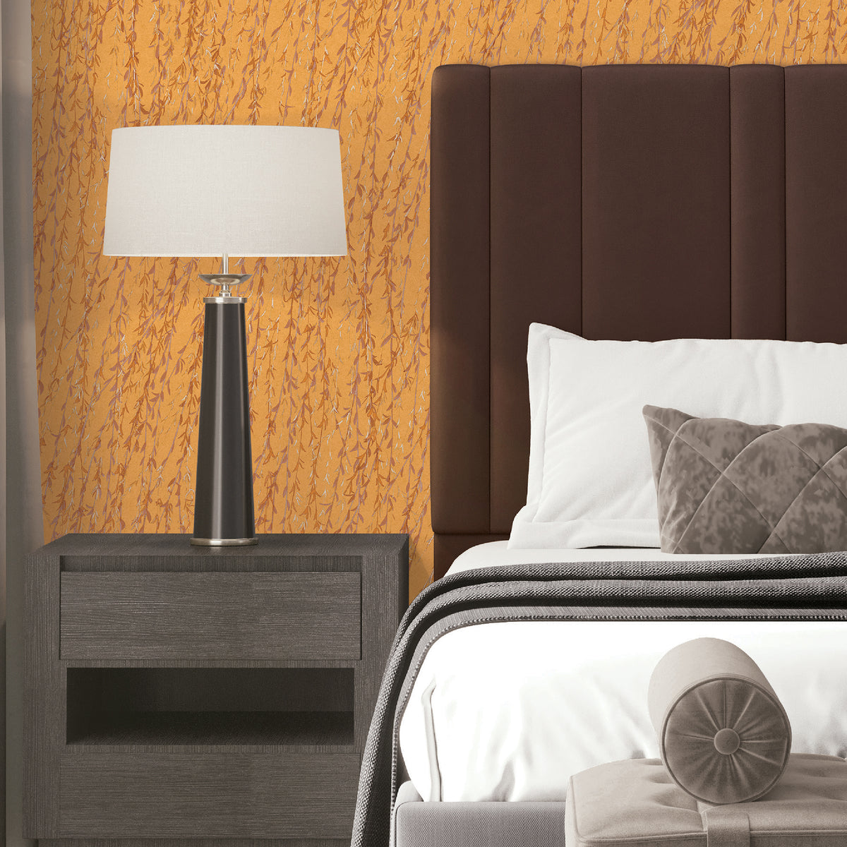 Veer Decor Willow Streamside Orange Wallpaper 8386-AB3