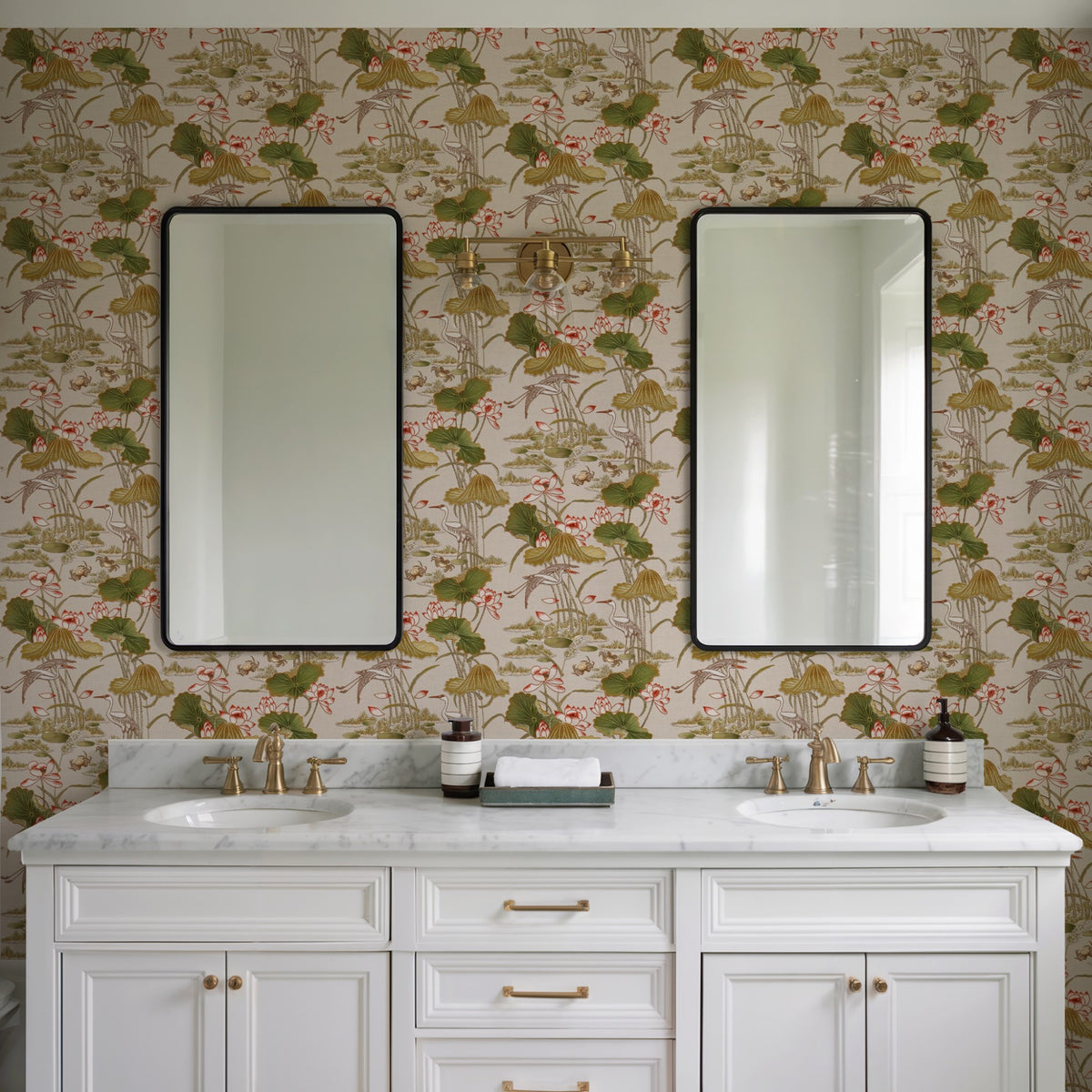 Veer Decor Lotus Pond Tapestry Beige Wallpaper 8386-AD3