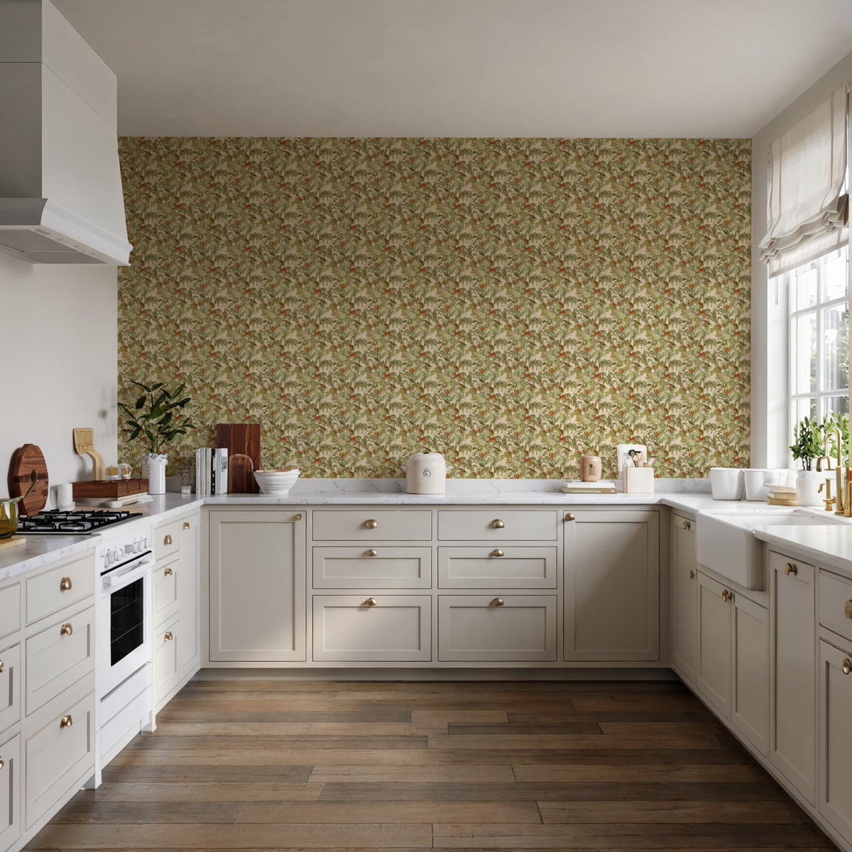 Veer Decor Bird of Paradise Green & Beige 8387-AA2