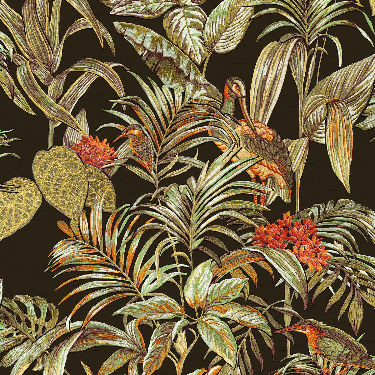 Veer Decor Bird of Paradise Black Wallpaper 8387-AA3