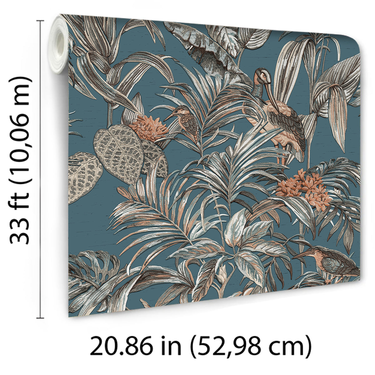 Veer Decor Bird of Paradise Blue Wallpaper 8387-AA4