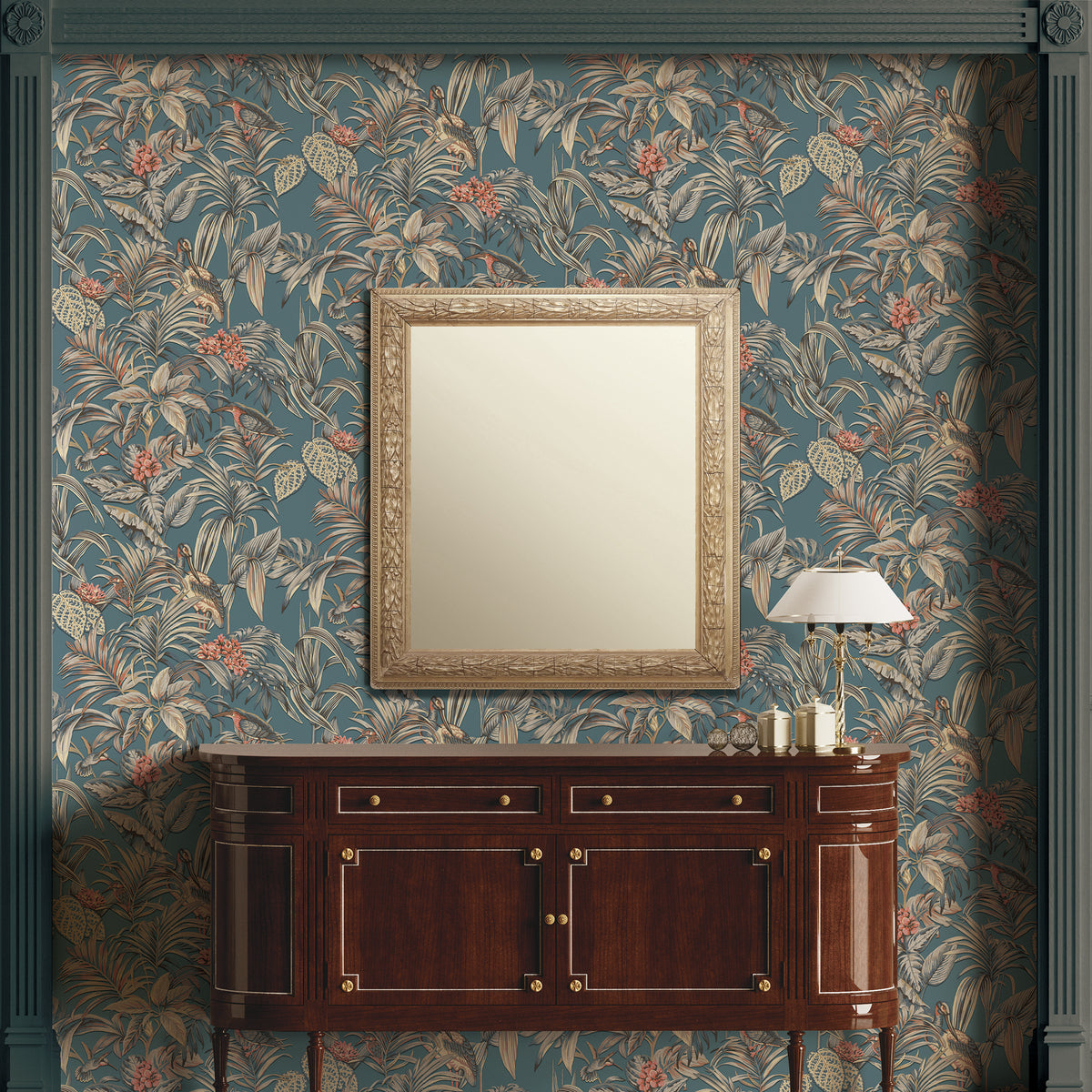 Veer Decor Bird of Paradise Blue Wallpaper 8387-AA4