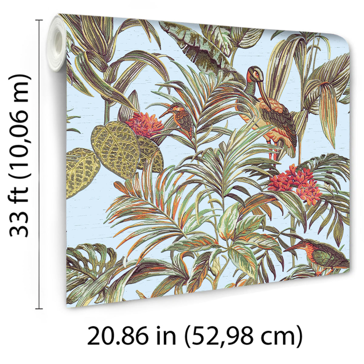 Veer Decor Bird of Paradise Teal Wallpaper 8387-AA7