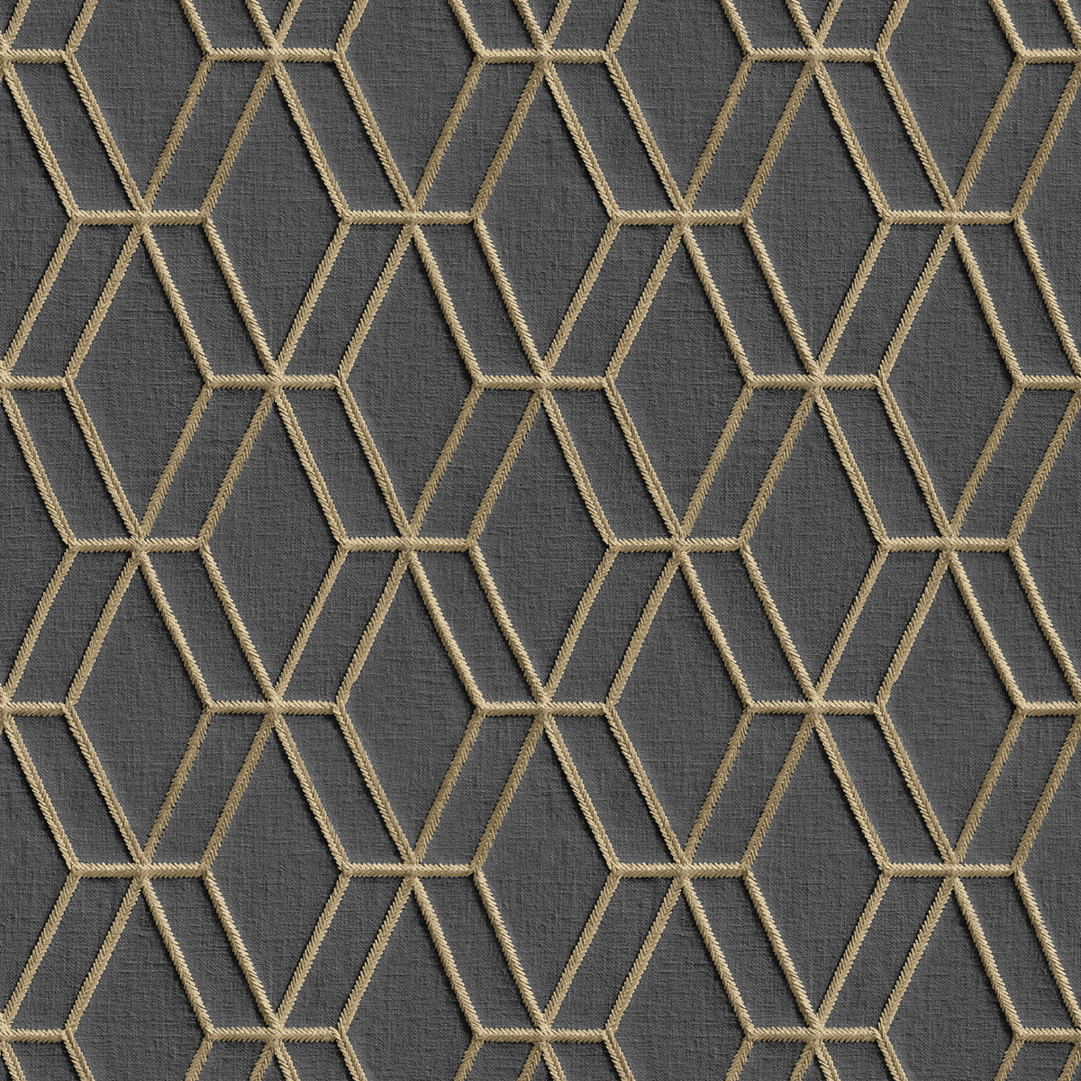 Veer Decor Embroidery Stich Diamond Black Wallpaper 8387-AB3