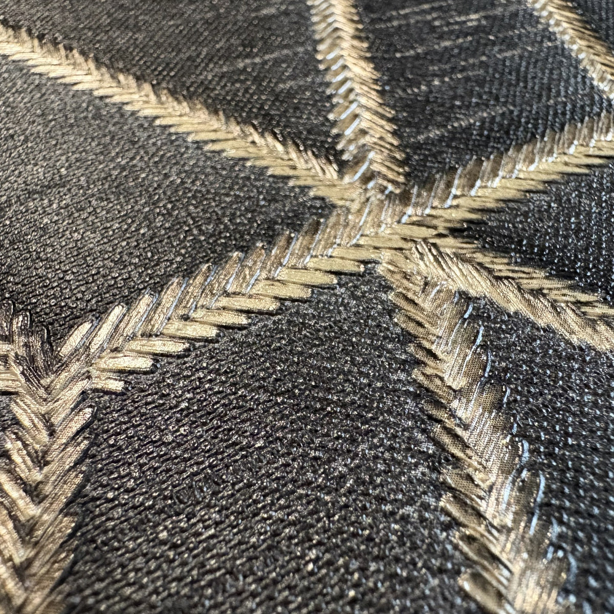 Veer Decor Embroidery Stich Diamond Black Wallpaper 8387-AB3