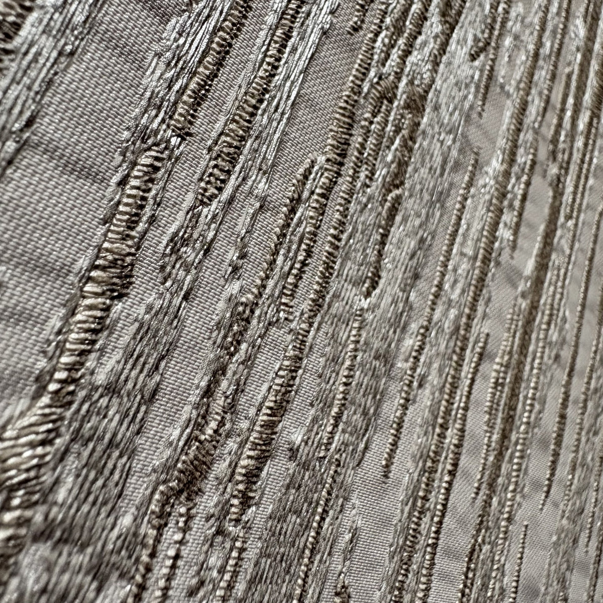 Veer Decor Embroidered Crushed Silk Beige Wallpaper 8387-AC2