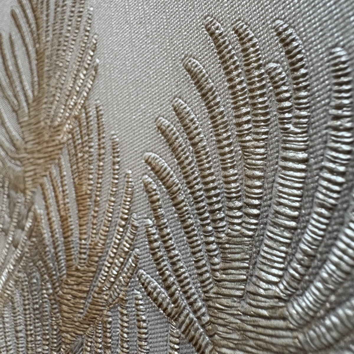 Veer Decor Embroidered Pine Tree Gold Wallpaper 8387-AF2