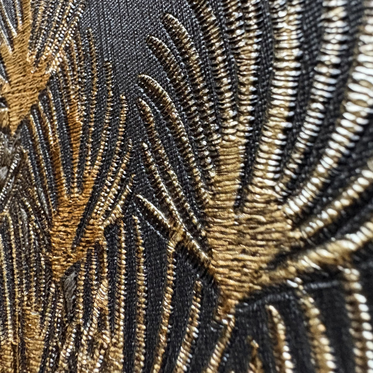 Veer Decor Embroidered Pine Tree Black Wallpaper 8387-AF4