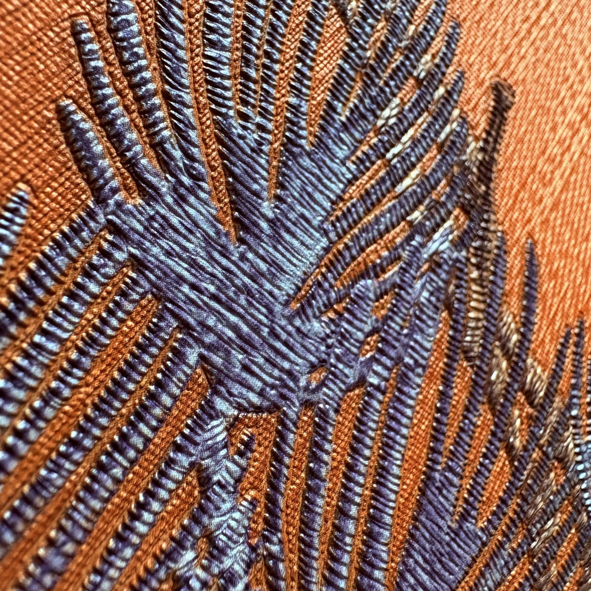 Veer Decor Embroidered Pine Tree Orange Wallpaper 8387-AF5