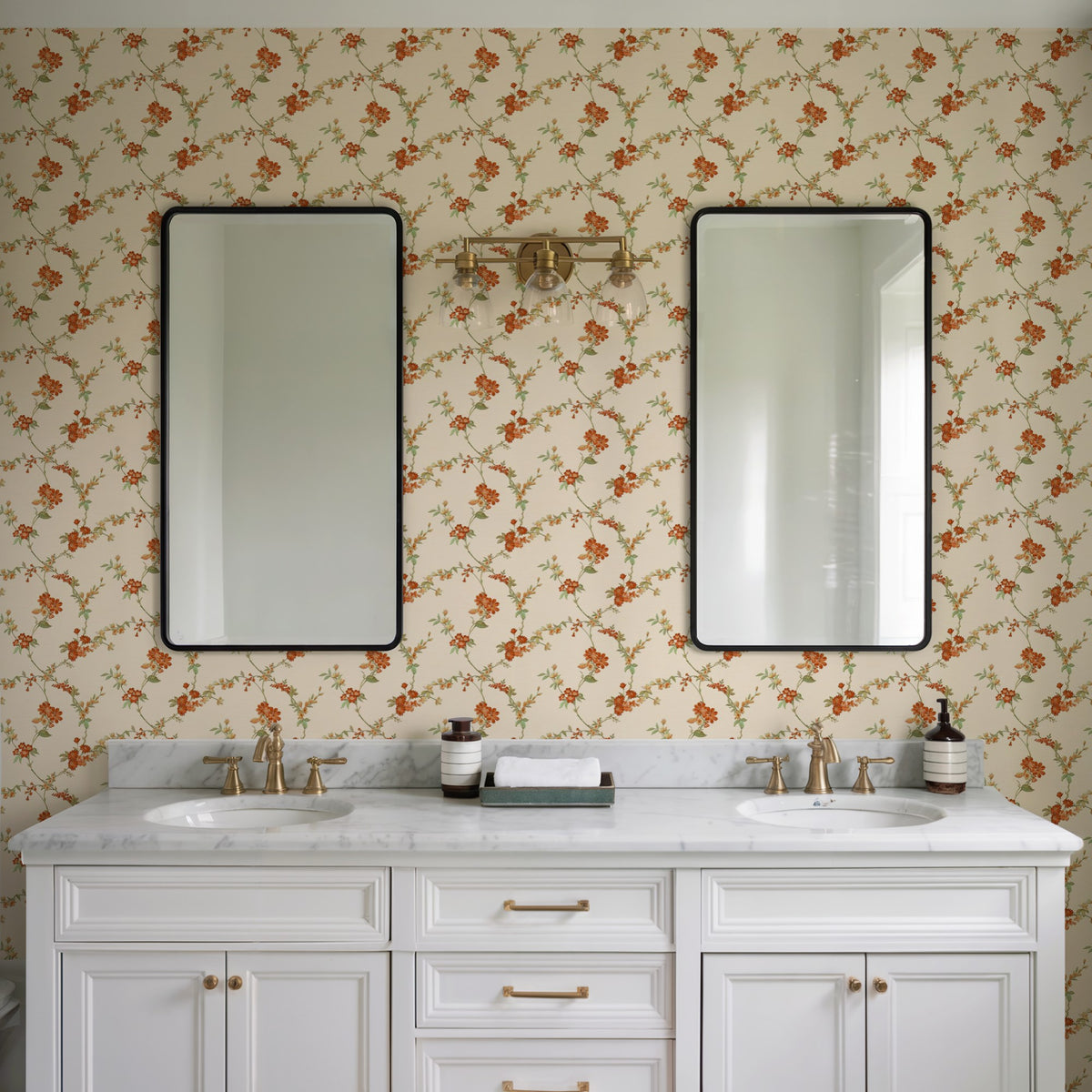 Veer Decor Flower Trail Tapestry Orange Wallpaper 8387-AI1