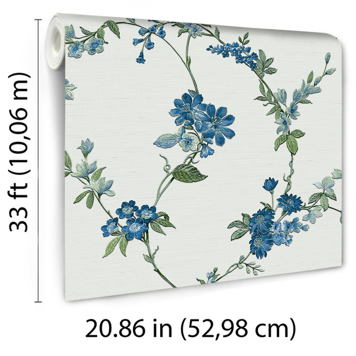 Veer Decor Flower Trail Tapestry Blue Wallpaper 8387-AI2