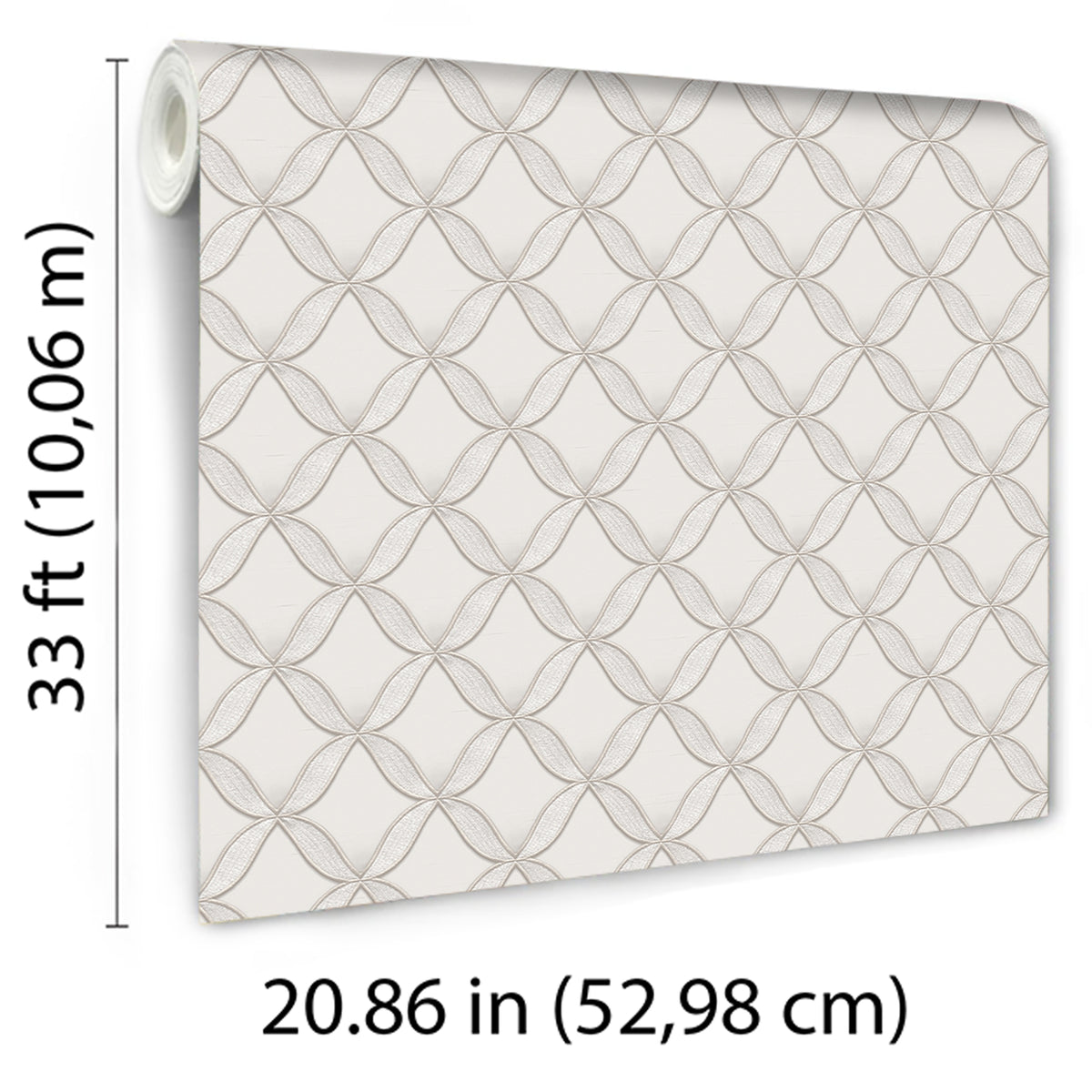 Veer Decor Geometric Trellis Silver Wallpaper 8387-AJ1