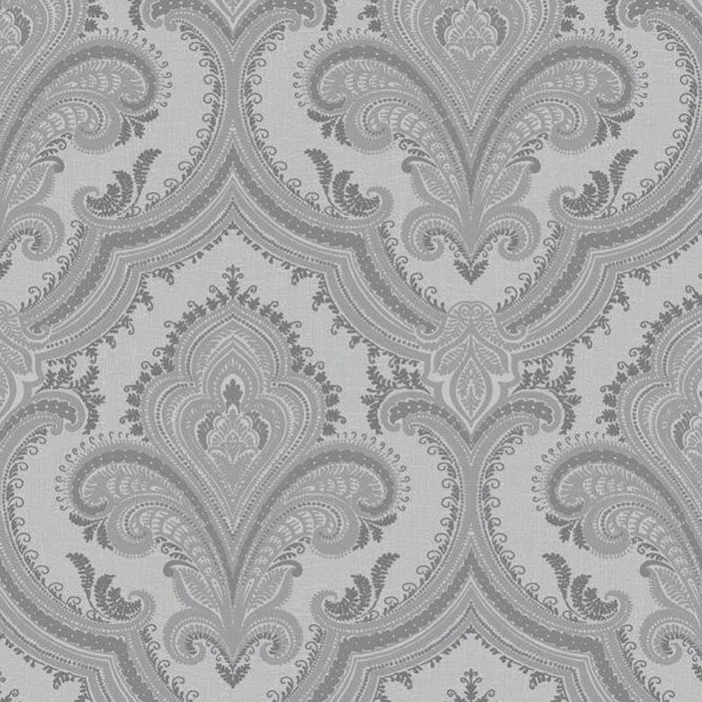Veer Decor Traditional Damask Grey Wallpaper 8387-AL4