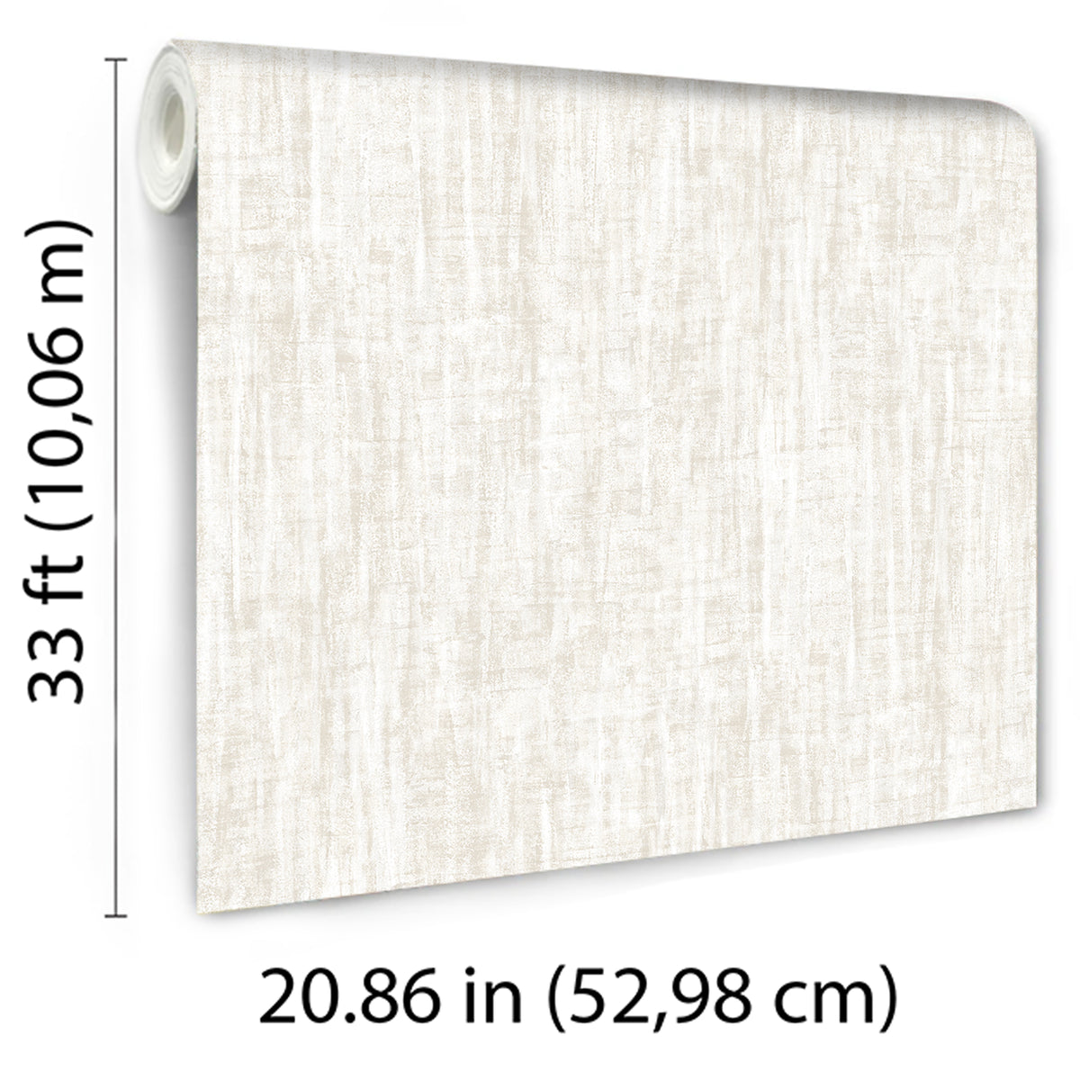 Veer Decor Washed Linen Weave White Wallpaper 8388-AB1