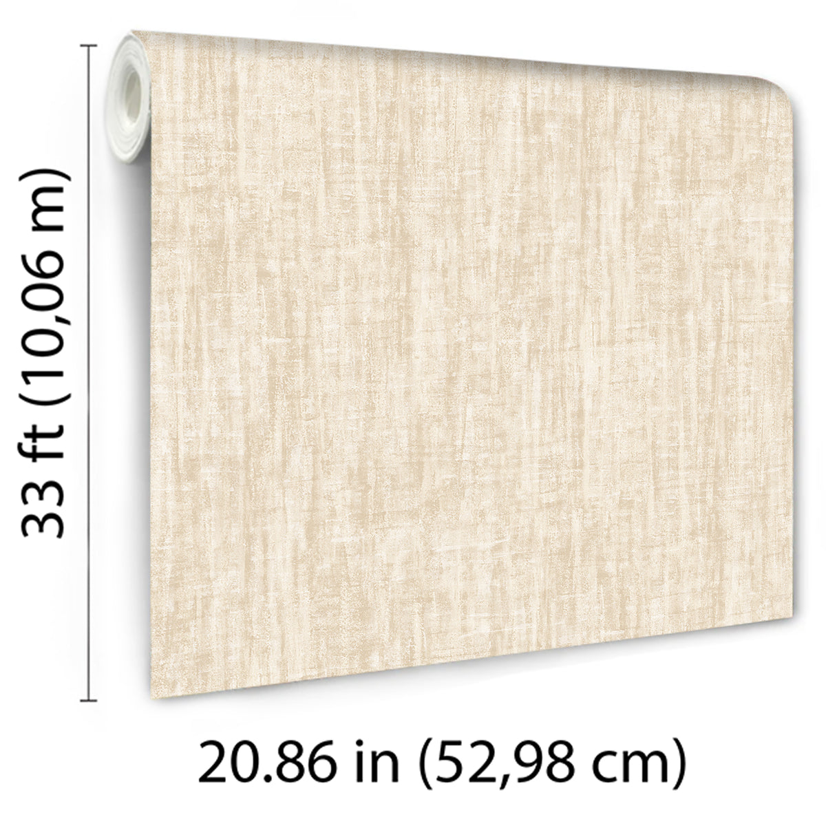 Veer Decor Washed Linen Weave Beige Wallpaper 8388-AB2