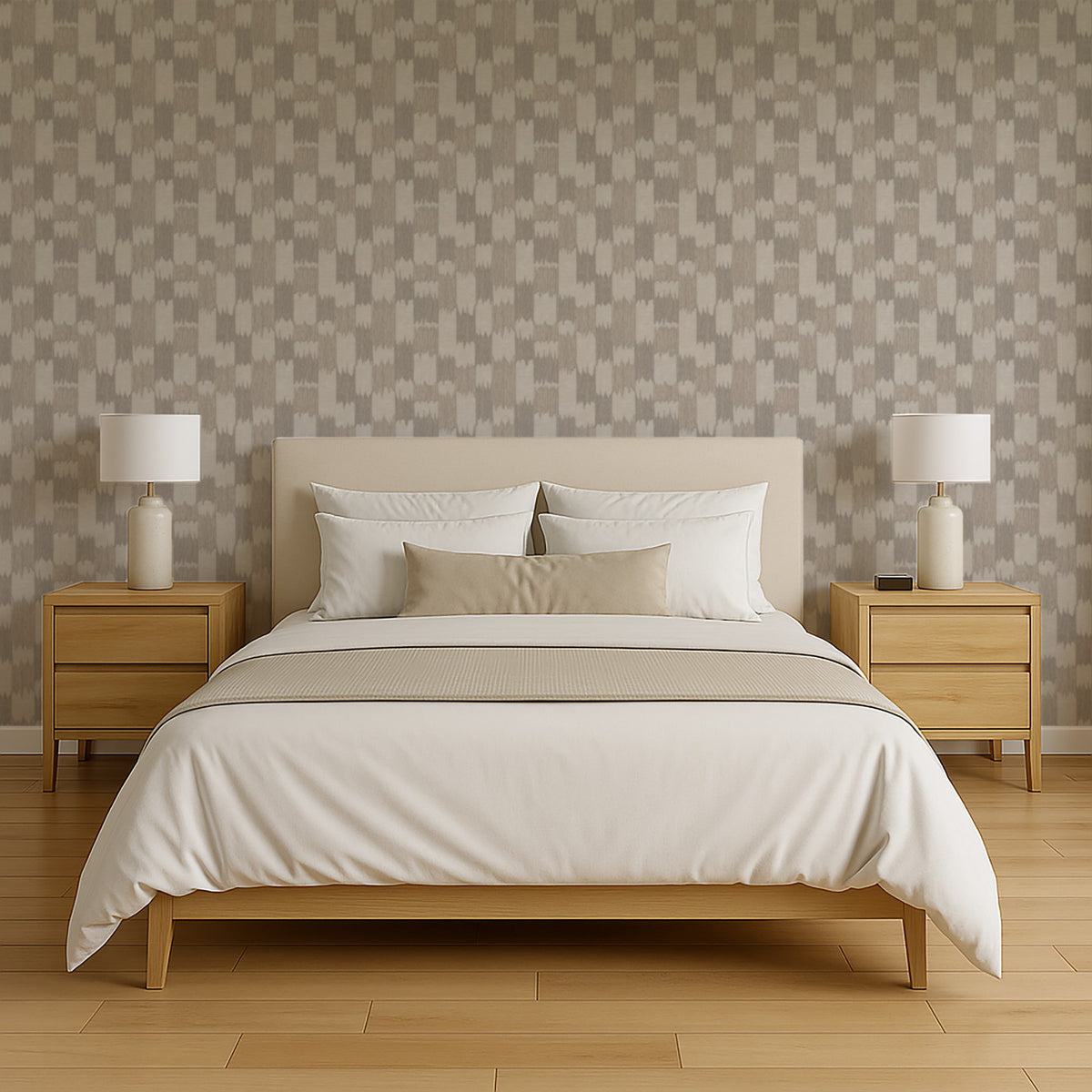 Veer Decor Ikat Echo Taupe Wallpaper 8388-AC3
