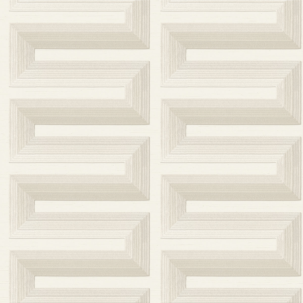 Veer Decor Embroidered Grecian Key Cream Wallpaper 8388-AG1