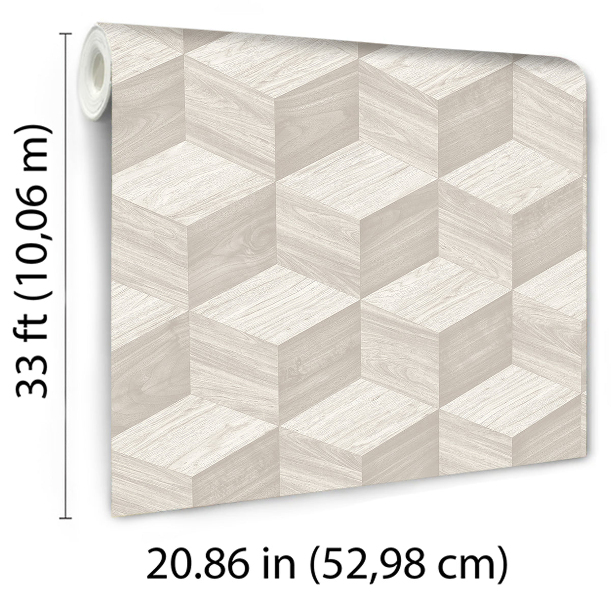 Veer Decor Woodgrain Grid White Wallpaper 8388-AI1