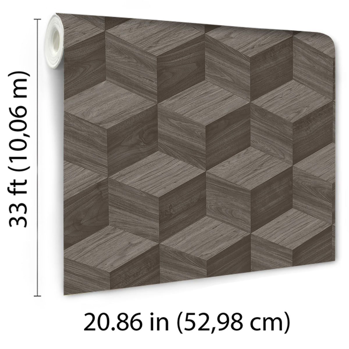 Veer Decor Woodgrain Grid Grey Wallpaper 8388-AI3