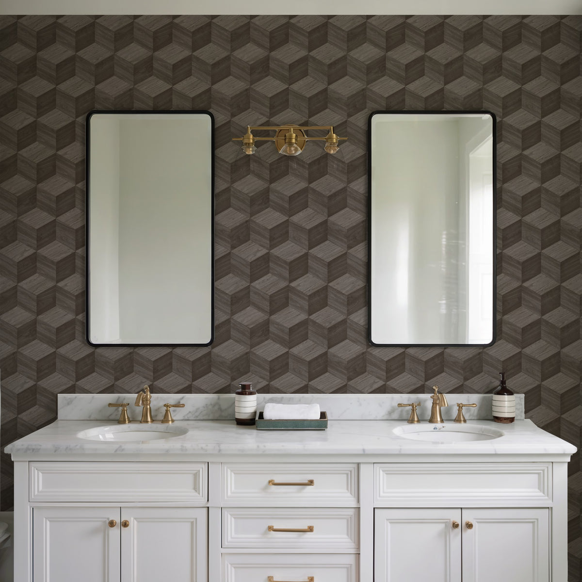 Veer Decor Woodgrain Grid Grey Wallpaper 8388-AI3