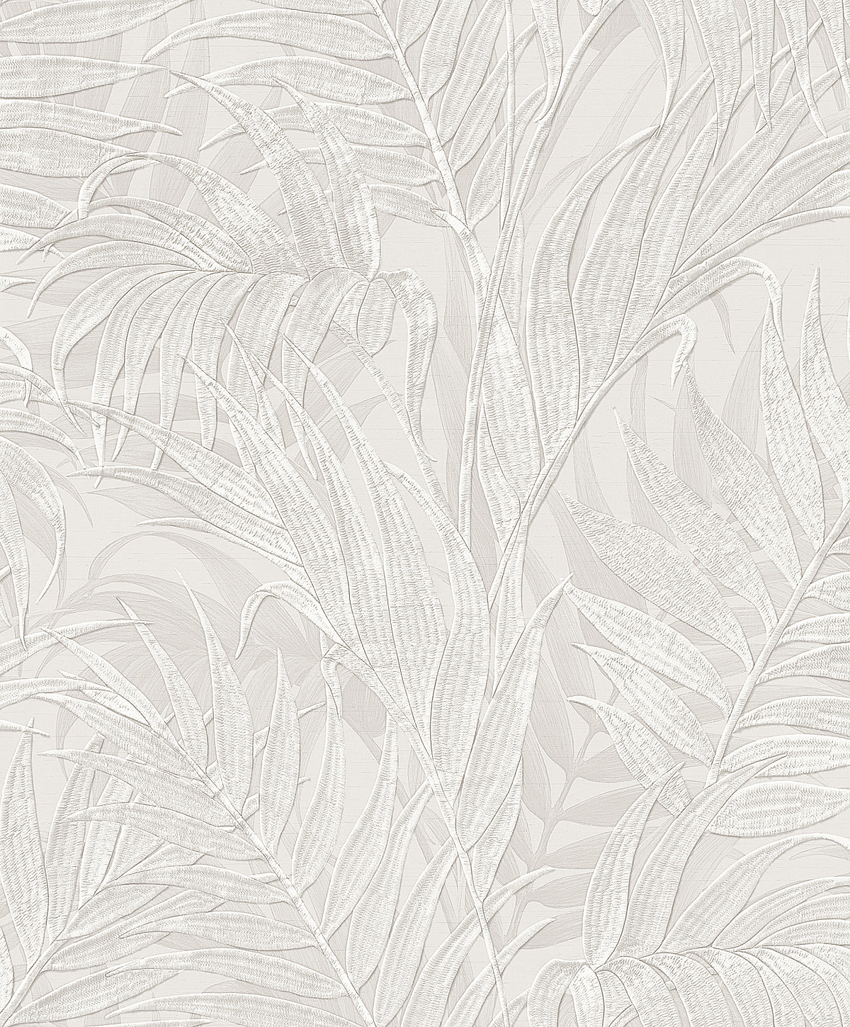 Veer Decor Embroidered Palm Silver Wallpaper 8389-AA1