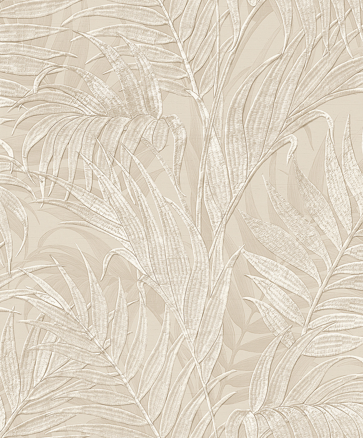 Veer Decor Embroidered Palm Beige Wallpaper 8389-AA2