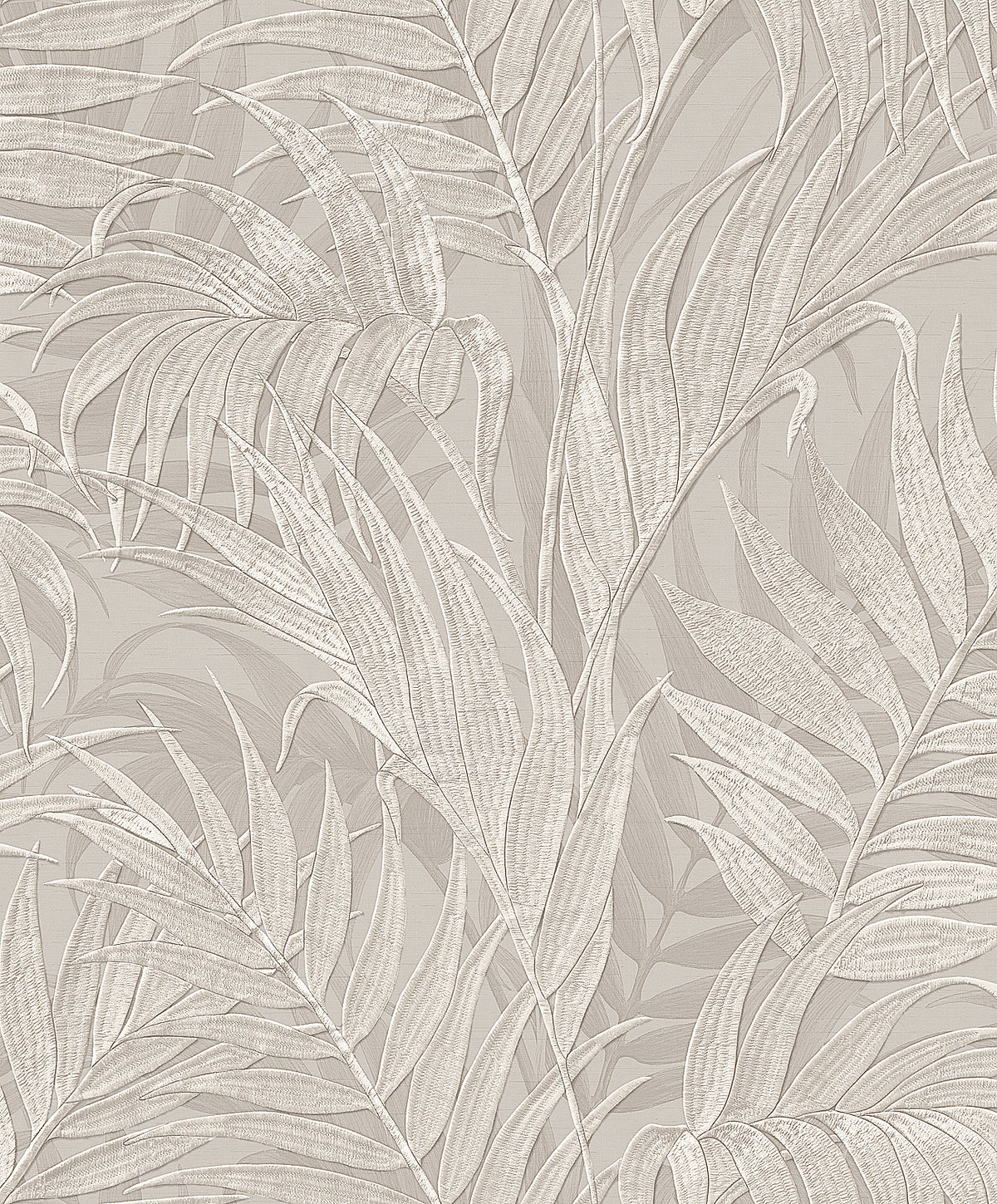Veer Decor Embroidered Palm Grey Wallpaper 8389-AA3