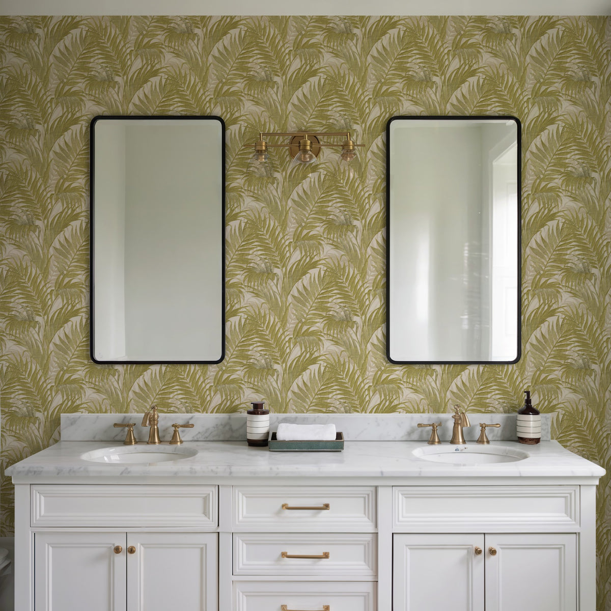 Veer Decor Embroidered Palm Sage Wallpaper 8389-AA4
