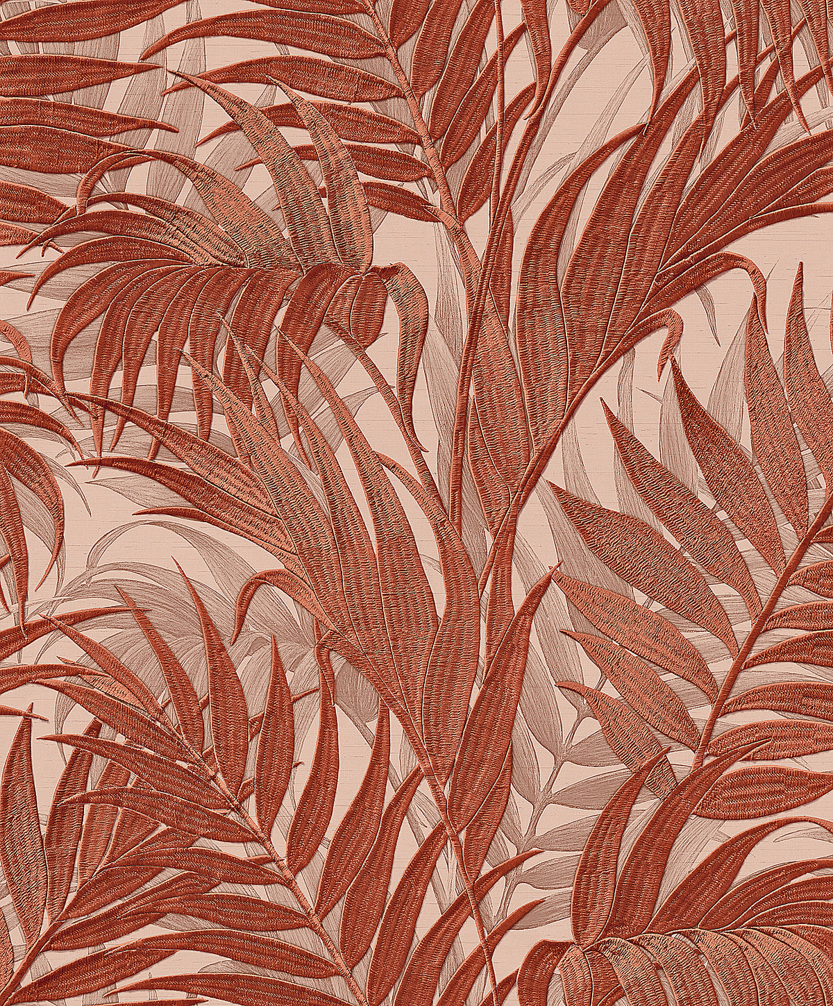 Veer Decor Embroidered Palm Red Wallpaper 8389-AA7