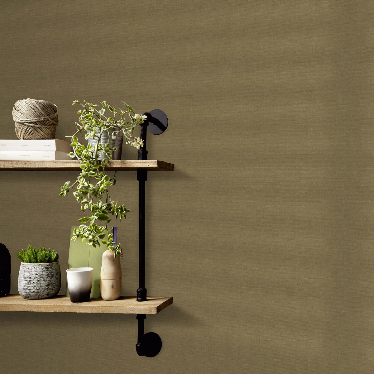 Veer Decor Linea Textile Olive Wallpaper 8411-VRTR-AA4